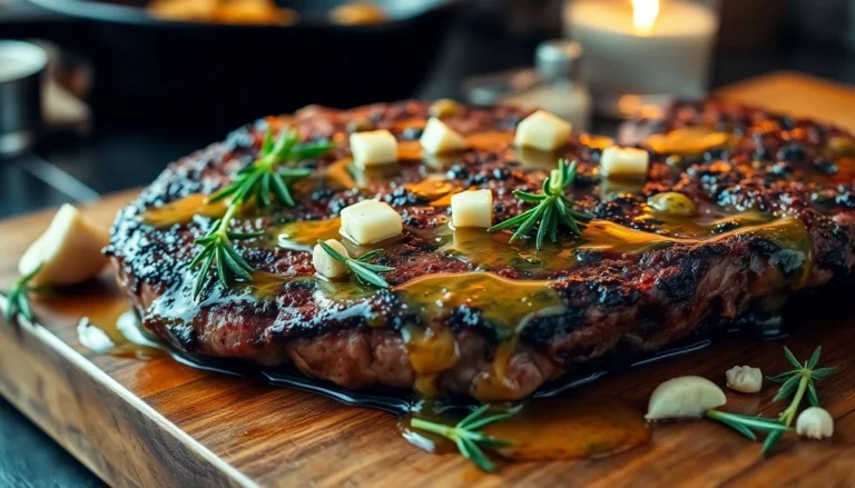 Sizzling Garlic Herb Butter Steak